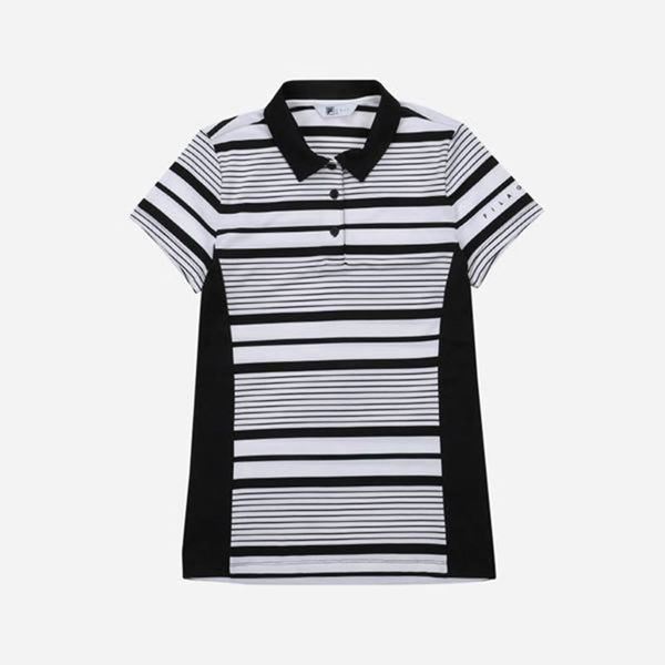 Camisas Polo Fila Mujer Blancas - Golf Striped S/S - España 825634IZN